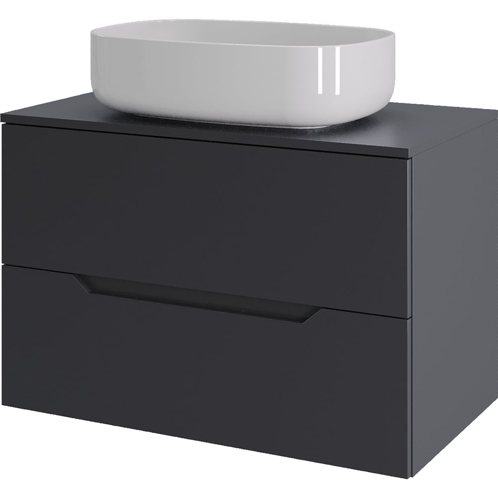 Изображение товара Тумба с раковиной подвесная ORANGE Line Li-70TugMDF+B07-540W 70 см графит белый глянец