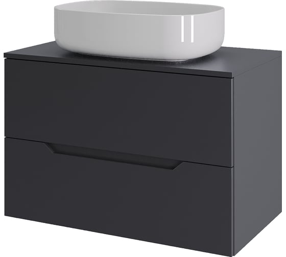 Изображение товара Тумба с раковиной подвесная 70 см ORANGE графит/белый Line Li-70TugMDF+B07-540W