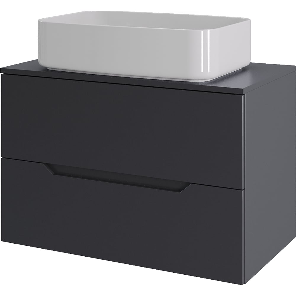 Изображение товара Тумба с раковиной подвесная 70 см графит белый ORANGE Line серия Li-70TugMDF+B07-600W