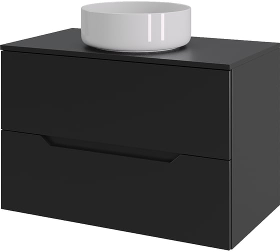 Изображение товара Тумба с раковиной подвесная 70 см ORANGE черный/белый Line Li-70TubMDF+B09-360W