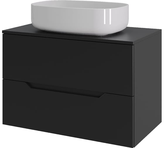 Изображение товара Тумба с раковиной подвесная 70 см ORANGE черный/белый Line Li-70TubMDF+B07-540W