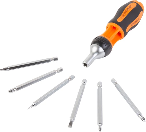 Изображение товара Реверсивная отвертка с набором бит WIEDERKRAFT SL+PH, 6 предметов WDK-SR2007