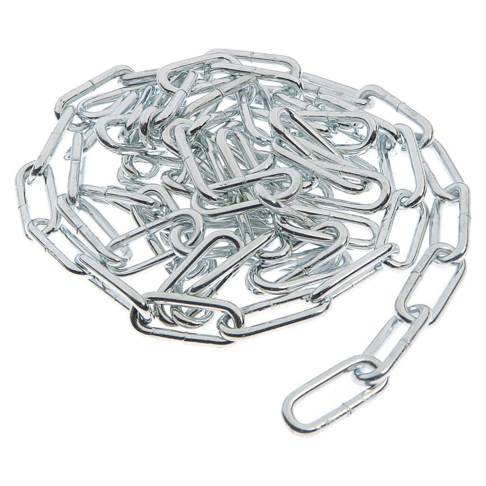 Изображение товара Цепь сварная крепежная техника КИШ длиннозвенная оцинкованная 3 мм