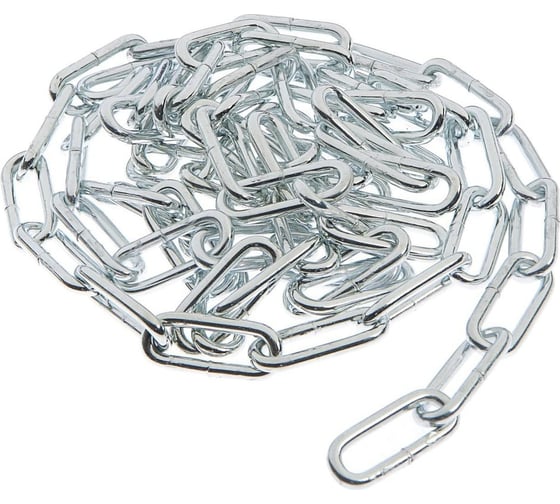 Изображение товара Цепь сварная крепежная техника КИШ длиннозвенная, оцинк. 4 мм (5) КТ7293 БК