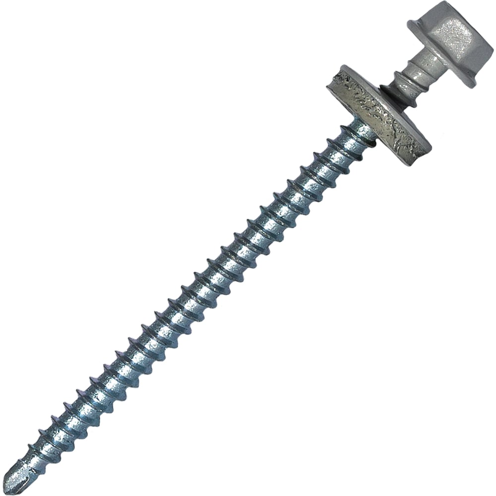 Изображение товара Саморез кровельный по дереву HARDWEX 70 мм RAL 9006 оцинкованный