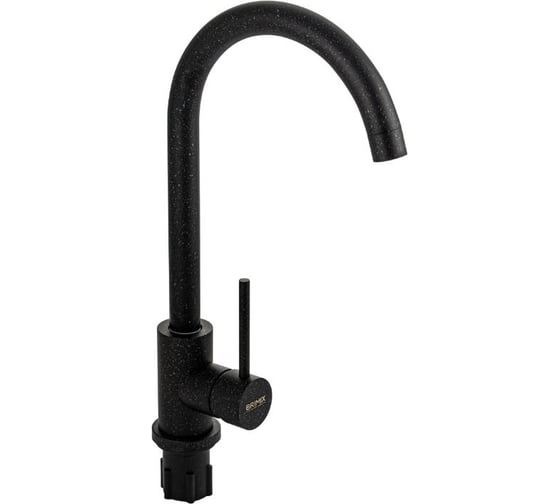 Изображение товара Смеситель для кухни BRIMIX шаровый, С - образный излив, из нержавеющей стали марки 304, цвет черный камень 9308