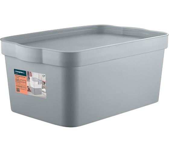 Изображение товара Ящик Blocker п/п 320х211х141 7,5л. для хранения, с крышкой, вкладываемый цв. серый топаз 36176
