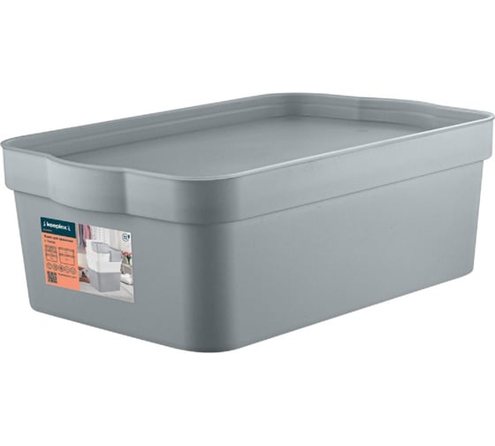 Изображение товара Ящик Blocker п/п 320х211х110 6л. для хранения, с крышкой, вкладываемый цв. серый топаз 36174