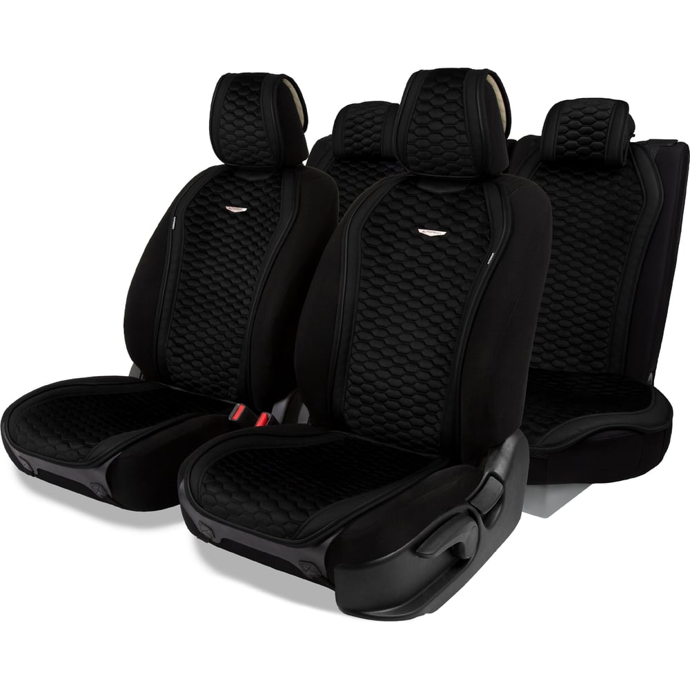 Изображение товара Накидки AUTOPROFI Designo комплект для салона из алькантары и эко-кожи черные