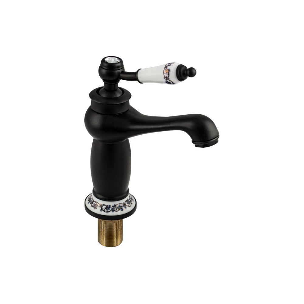 Изображение товара Смеситель для раковины BRIMIX черный с белыми вставками однорычажный