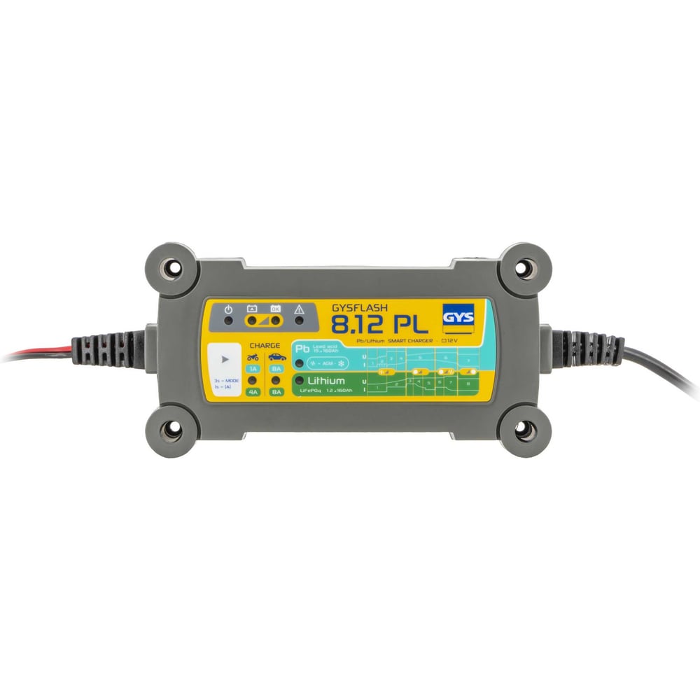 Изображение товара Зарядное устройство GYS FLASH 8.12 PL 8А 12В автоматическое для AGM/LiFePO4 аккумуляторов