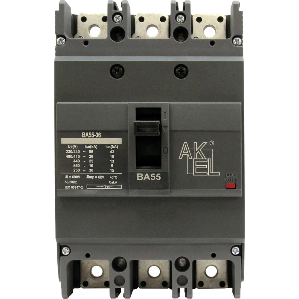 Изображение товара Автоматический выключатель ВА55-36-203НР175-С 175А 36кА IP20 Литой корпус