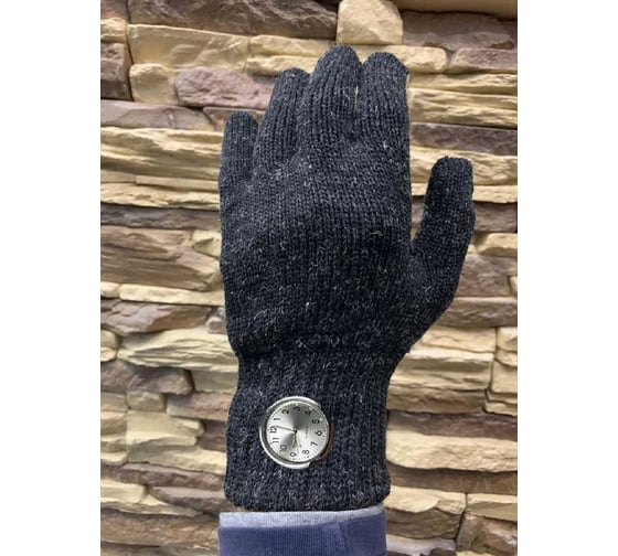 Изображение товара Полушерстяные перчатки Master-Pro® 2 пары 3-х слойные без покрытия с интегрированными в манжету часами ТАЙГА (Т3С-Ч), утеплитель синтепон, плотность 3х10/10, размер 9, 17007-TT3СK-2