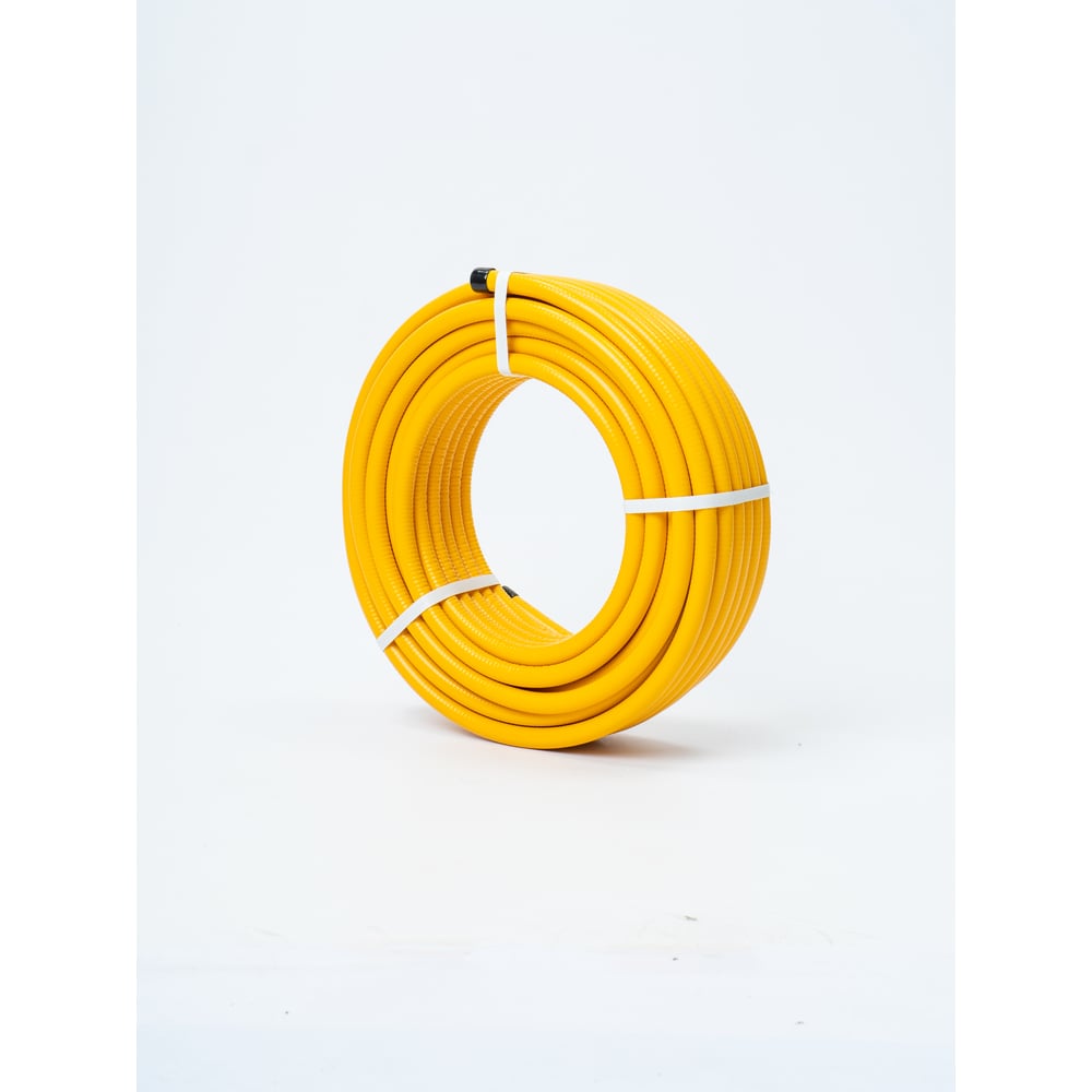 Изображение товара Гофрированная труба KOFULSO нержавеющая сталь 5м желтая полиэтиленовое покрытие