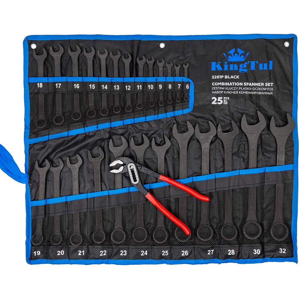Изображение товара Набор ключей комбинированных и рожковых 25 предметов KingTul KT-5261P+1
