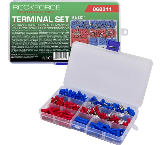 Изображение товара Клеммы контактные автомобильные Rockforce набор 250 предметов RF-068911(62217)