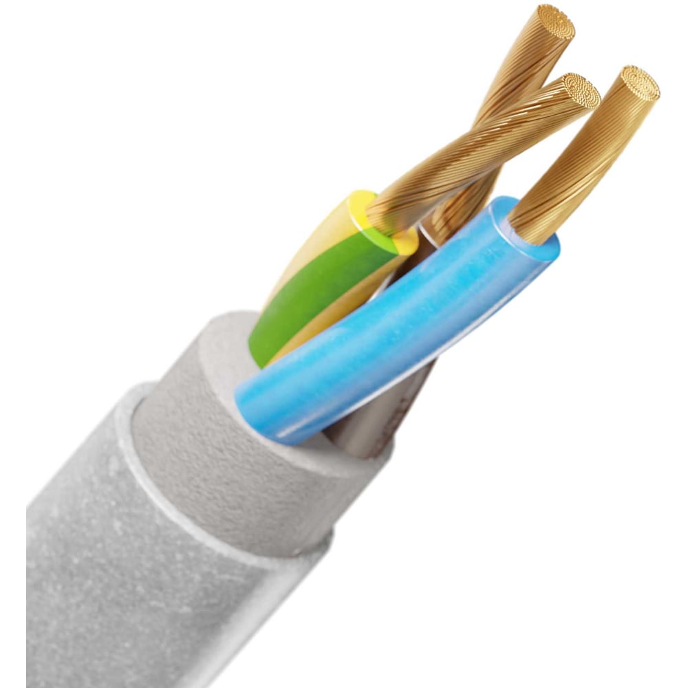 Изображение товара Провод ELITRON ПВС 3х6 ГОСТ 100м белый надежный электрокабель