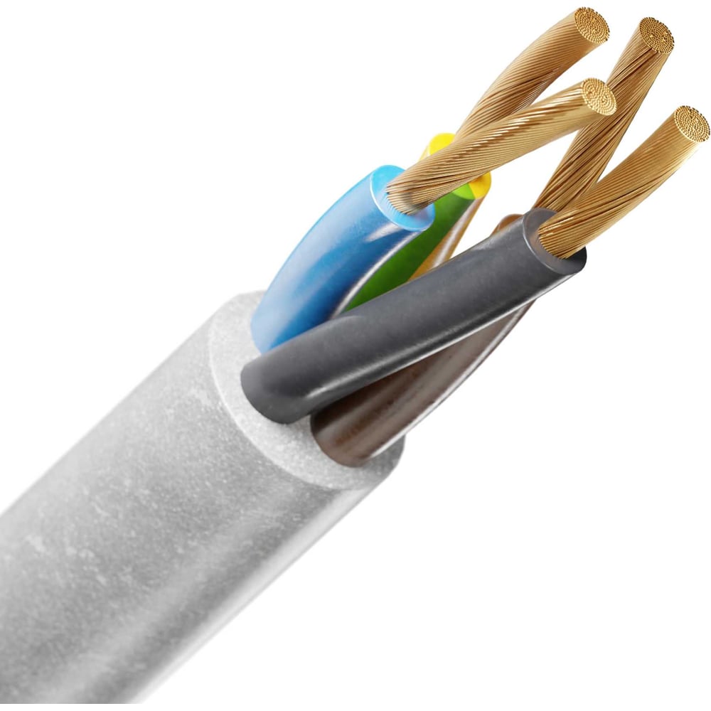 Изображение товара Электрический кабель ПВС 4х10 ГОСТ белый 60м ELITRON