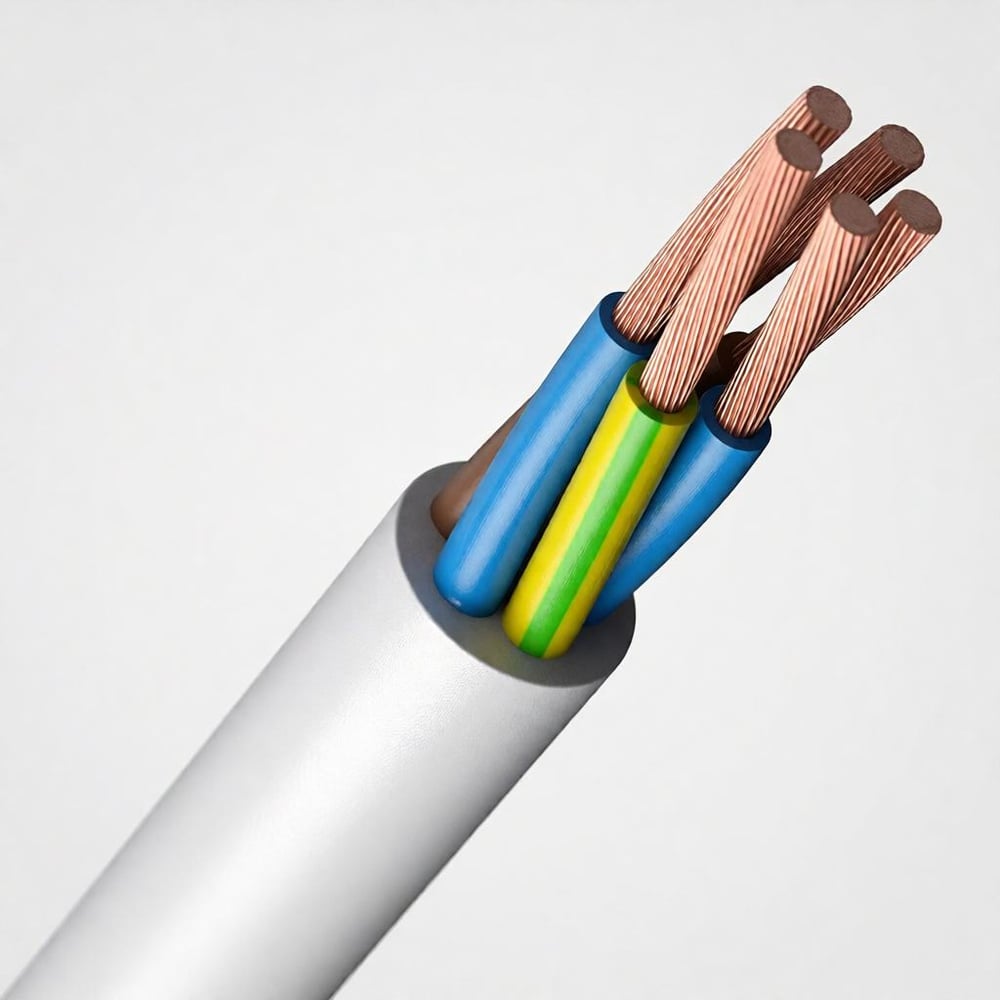 Изображение товара Провод электрокабель ПВС 5х2,5 ГОСТ белый 40м ELITRON E362-40