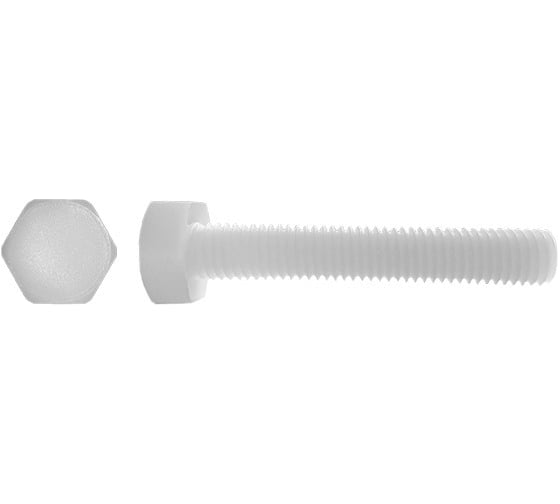 Изображение товара Болт с шестигранной головкой DINFIX DIN 933, полная резьба, полиамид (пластик), М4x40, 10 шт. 00-00001591