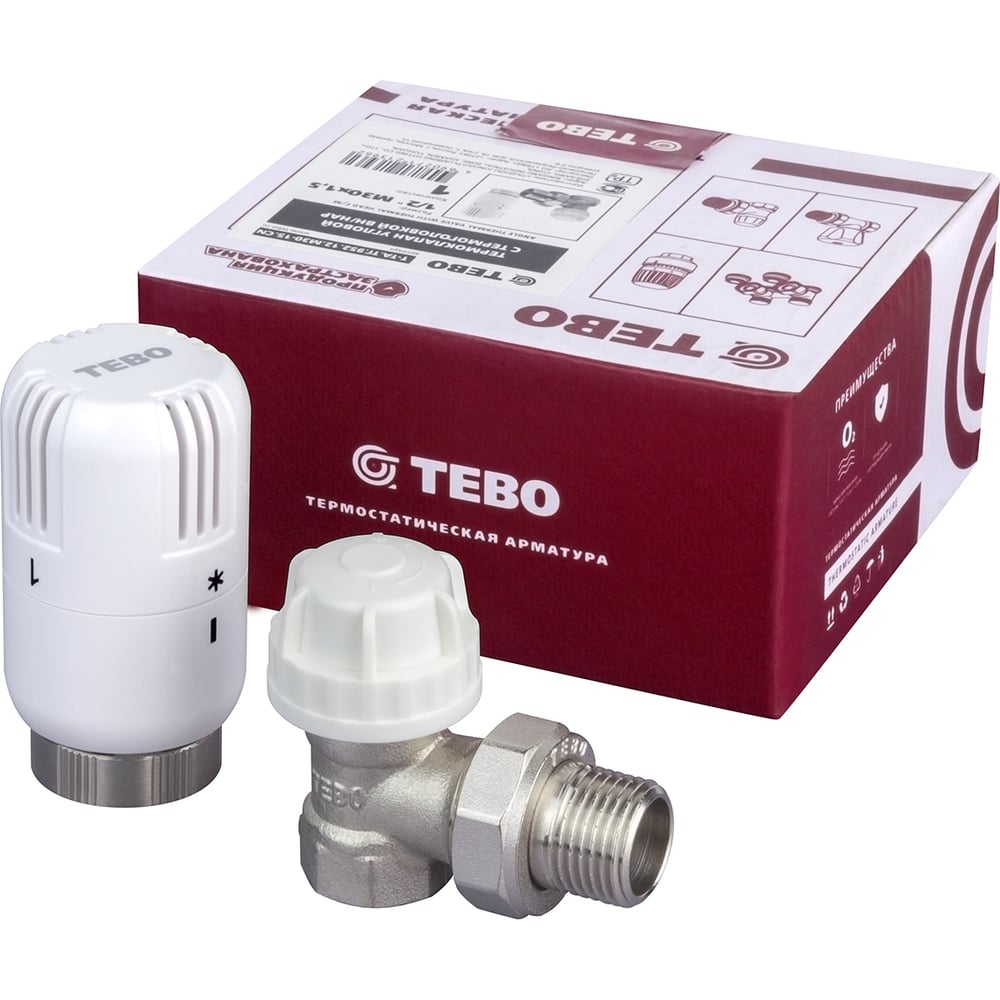 Изображение товара Угловой термостат TEBO с термоголовкой М30х1,5