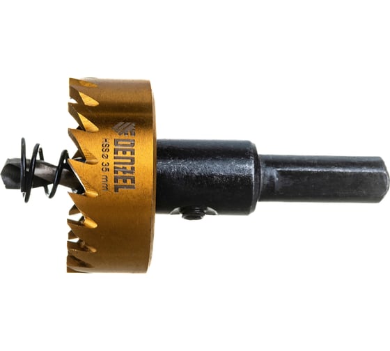 Изображение товара Коронка HSS с нитридтитановым покрытием по металлу 35 мм DENZEL 724110