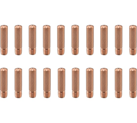 Изображение товара Наконечник токопроводящий энаргит 20 шт (CuCrZr, М6х25, d-0.8 мм) для горелок MIG/MAG CuCrZr-M6-25-08-20