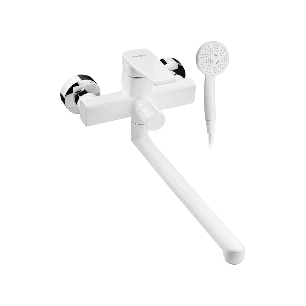 Изображение товара Смеситель для ванны BRIMIX с длинным изливом, однорычажный, белый