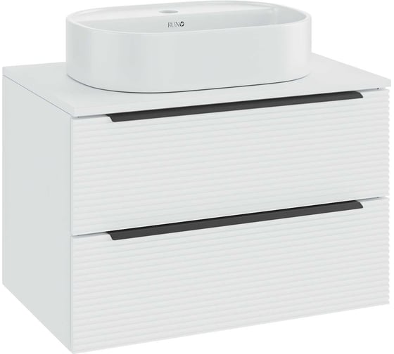 Изображение товара Тумба Runo Орлеан 60 белый матовый белый глянец подвесная под накладной умывальник 00-00004648