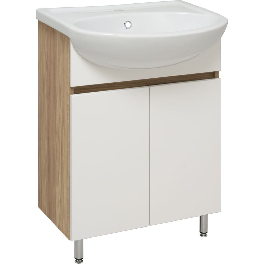 Изображение товара Тумба Runo Лада 60 блэквуд белый под умывальник современная для ванной