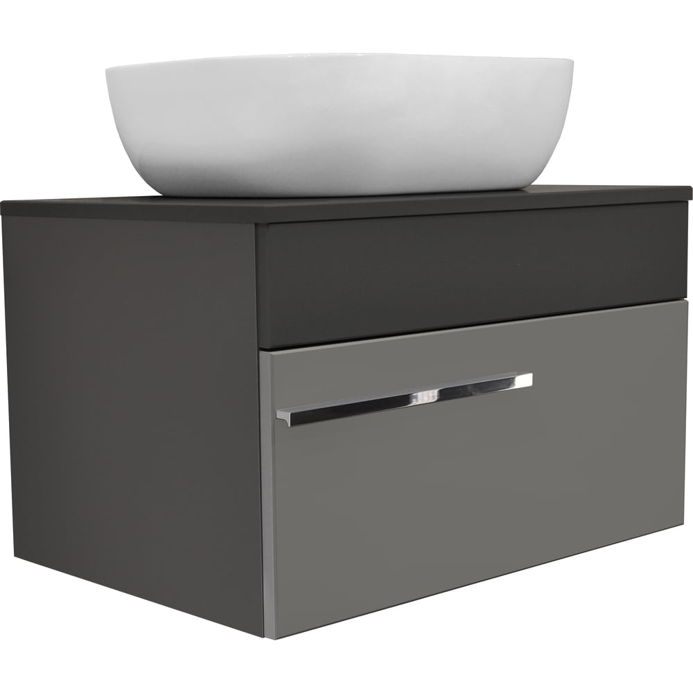 Изображение товара Подвесная тумба Runo Вудлайн 65 с ящиком современная серый дизайн