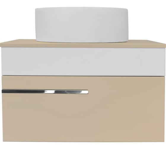 Изображение товара Тумба Runo Вудлайн 65 /подвесная/белая/крем/ под накладной умывальник 00-00004900