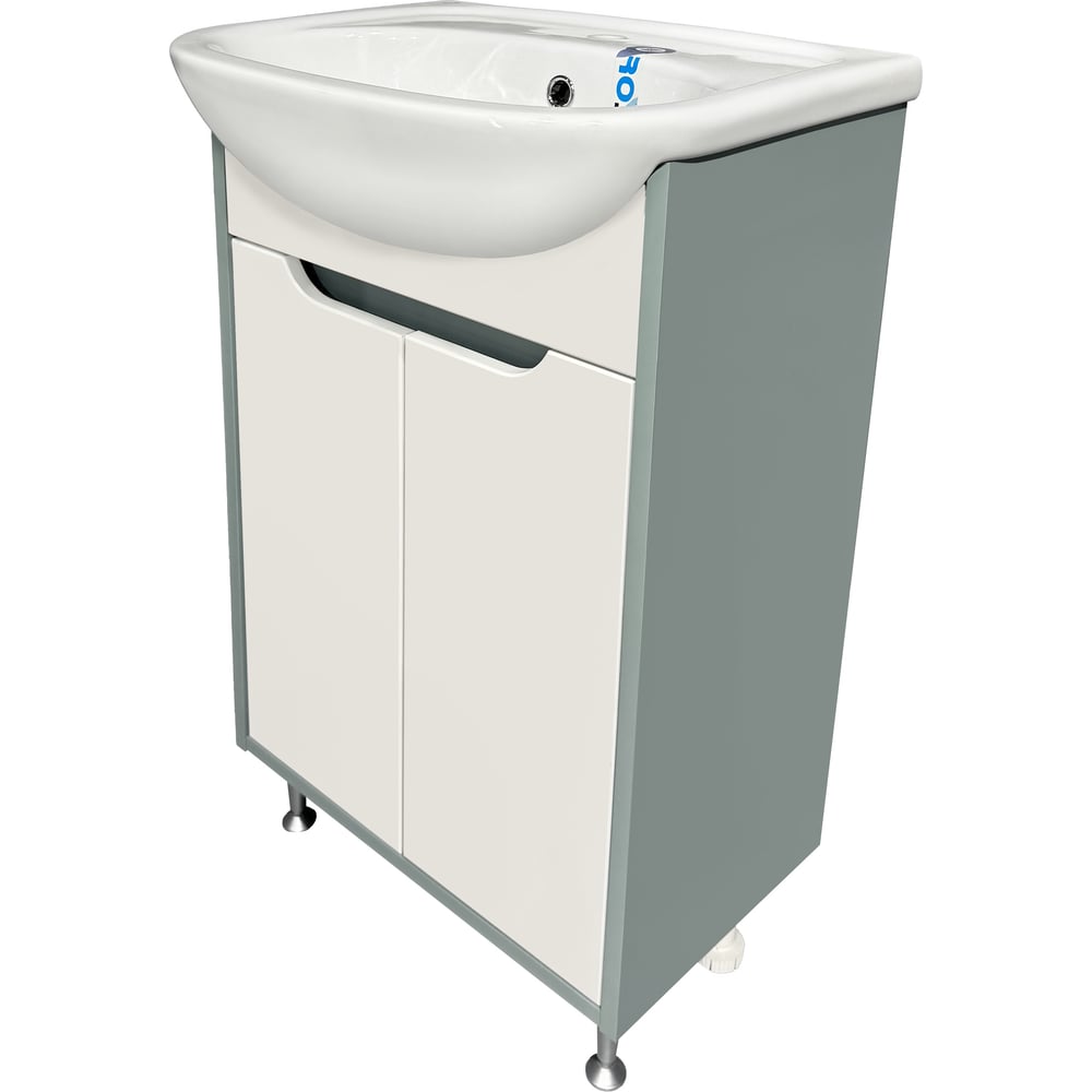 Изображение товара Тумба для ванной Runo Эконова 50 бирюзово-белая под умывальник