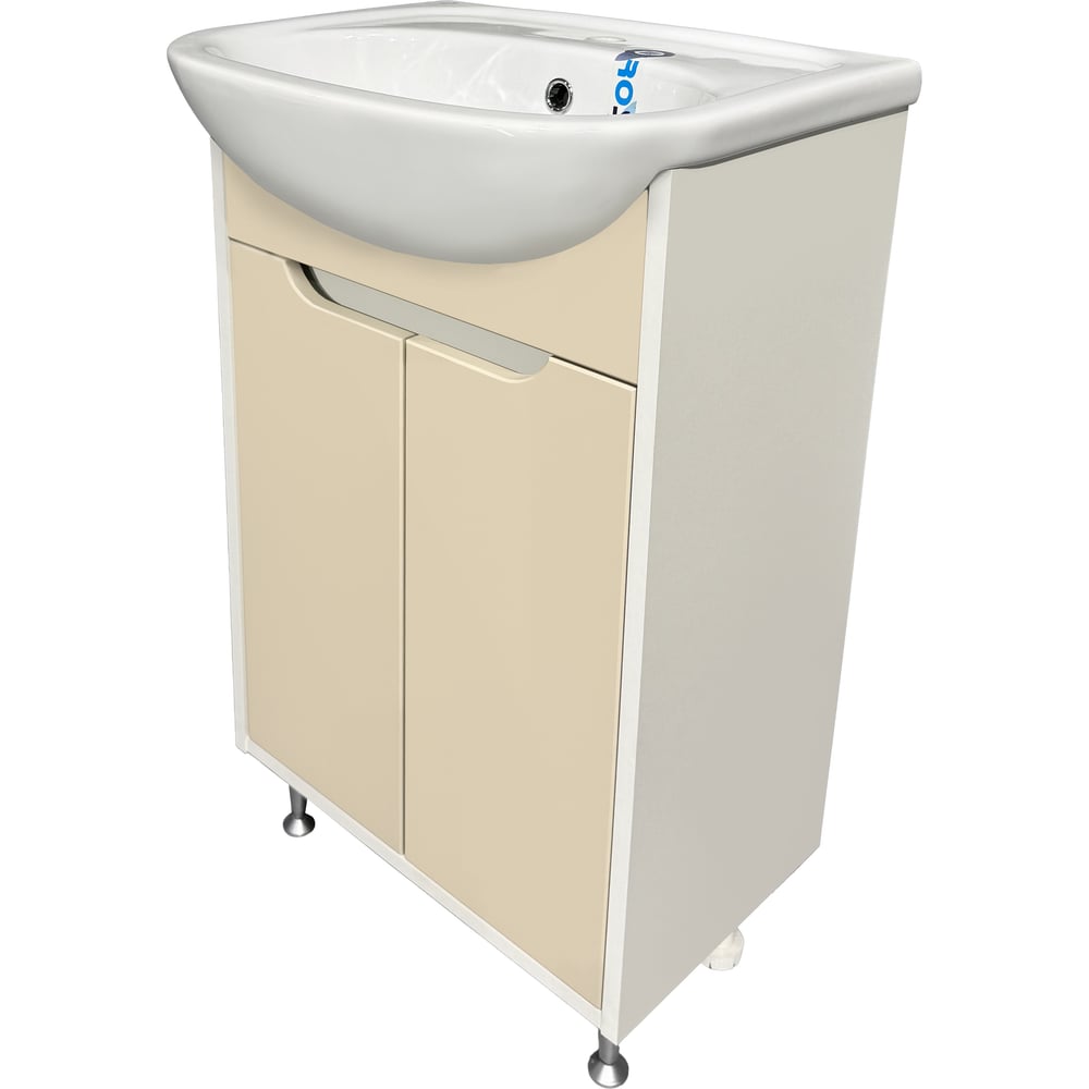 Изображение товара Тумба под умывальник Runo Эконова 60 белая крем современная мебель для ванной