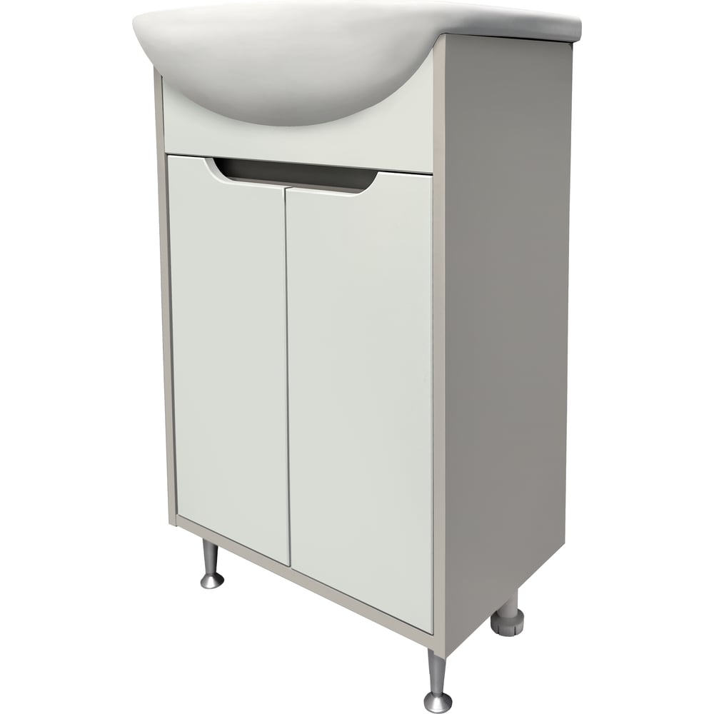 Изображение товара Тумба Runo Эконова 60 серо-оливковая для ванной с системой хранения