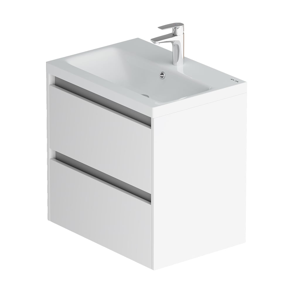 Изображение товара Подвесная база с раковиной AM.PM Pulse 60 см 2 ящика белый глянец