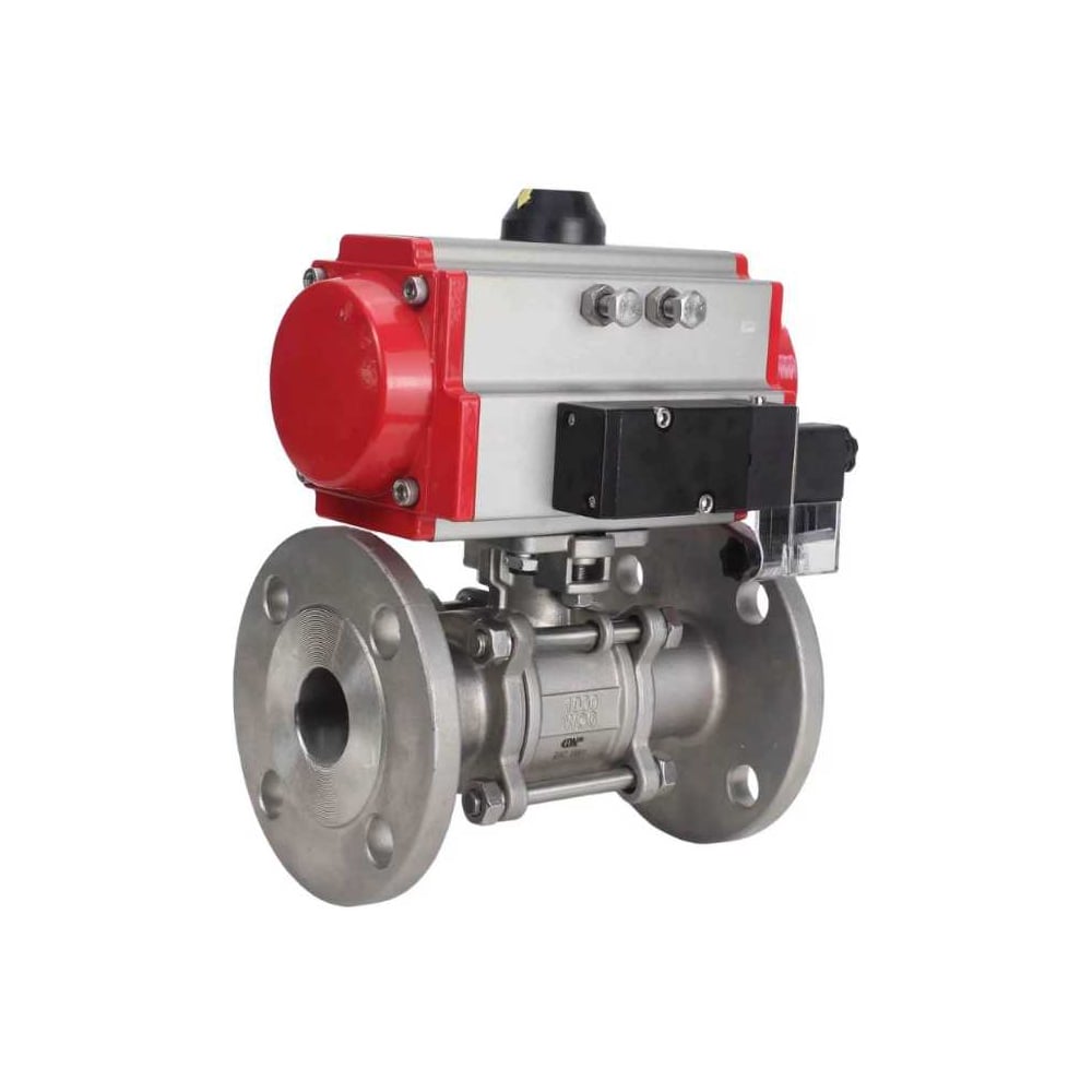 Изображение товара Кран шаровой DN40 с пневмоприводом и фланцем 304.180