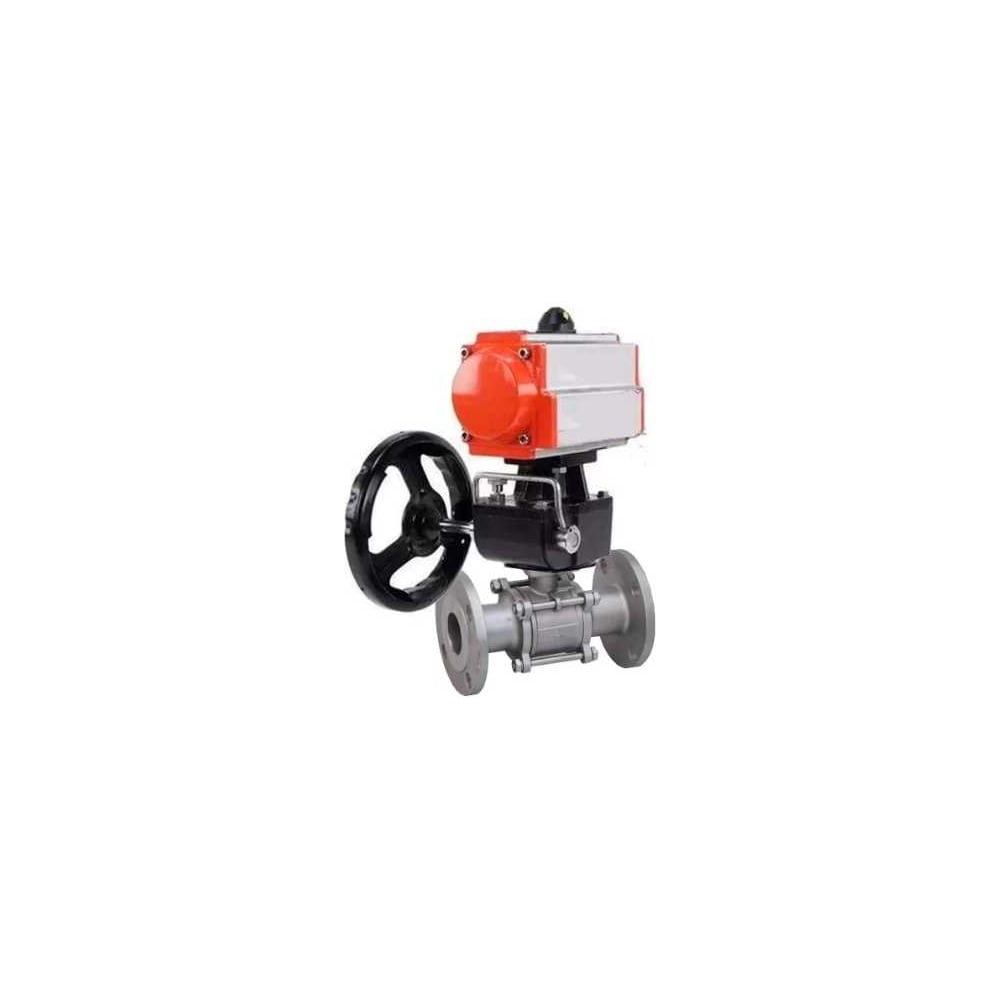 Изображение товара Кран шаровой DN.ru 304.180 Ду50 Ру40 пневмопривод нержавеющая сталь