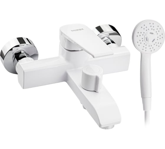 Изображение товара Смеситель для ванны BRIMIX c коротким изливом, шаровый, из высокопрочного АБС пластика, ПРЕМИУМ, цвет БЕЛЫЙ 5575