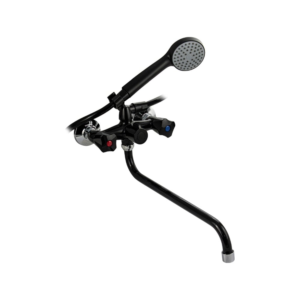 Изображение товара Смеситель для ванны BRIMIX 4412 двухрычажный черный с длинным изливом и аэратором