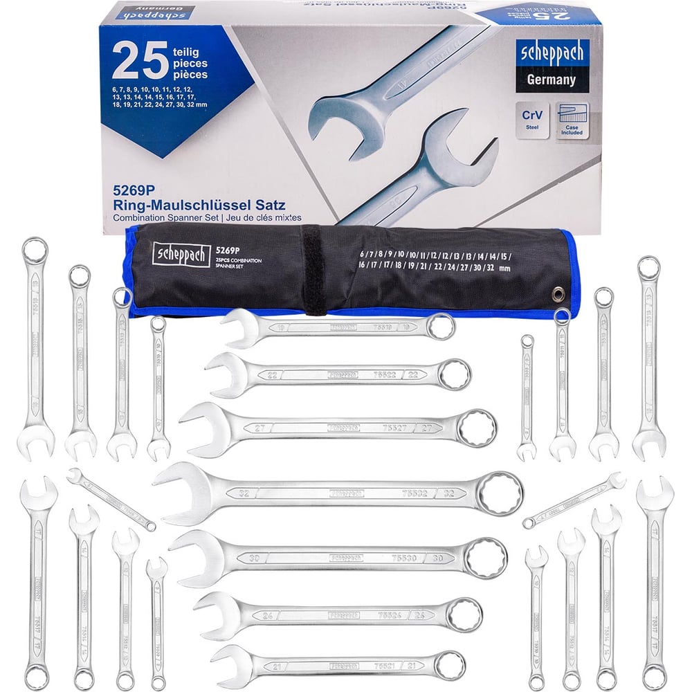 Изображение товара Набор ключей комбинированных Scheppach 25 предметов Sch-5269P