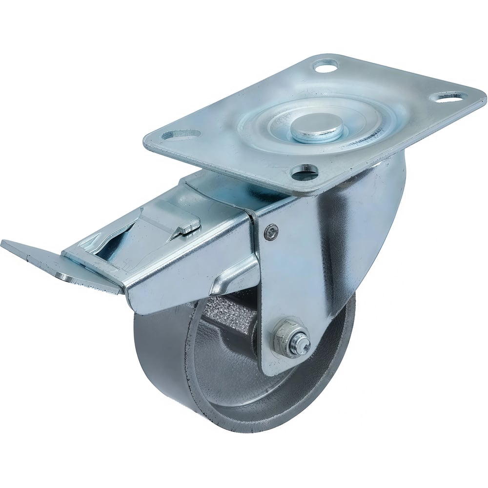 Изображение товара Термостойкое чугунное колесо с тормозом А5 SHTdb 80 80 мм промышленные