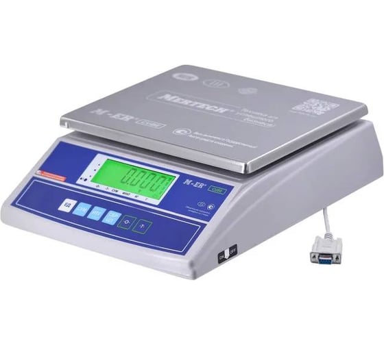 Изображение товара Весы MERTECH MERCURY M-ER 326AF-6.1 LCD с RS232 (двойной дисплей) (по 5 в коробке) 3863