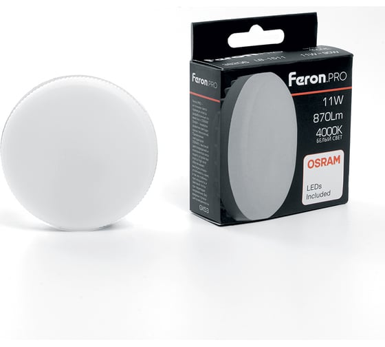Изображение товара Светодиодная лампа FERON 11W 230V GX53 4000K, LB-1511 38206