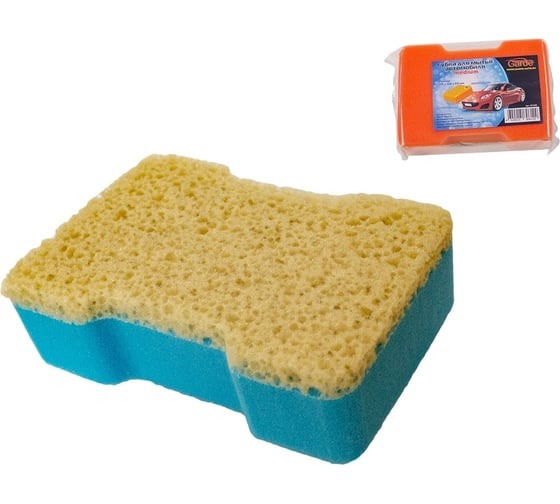 Изображение товара Губка для мытья автомобиля + крупнопористая сторона Garde 175х120х53 мм GP1680