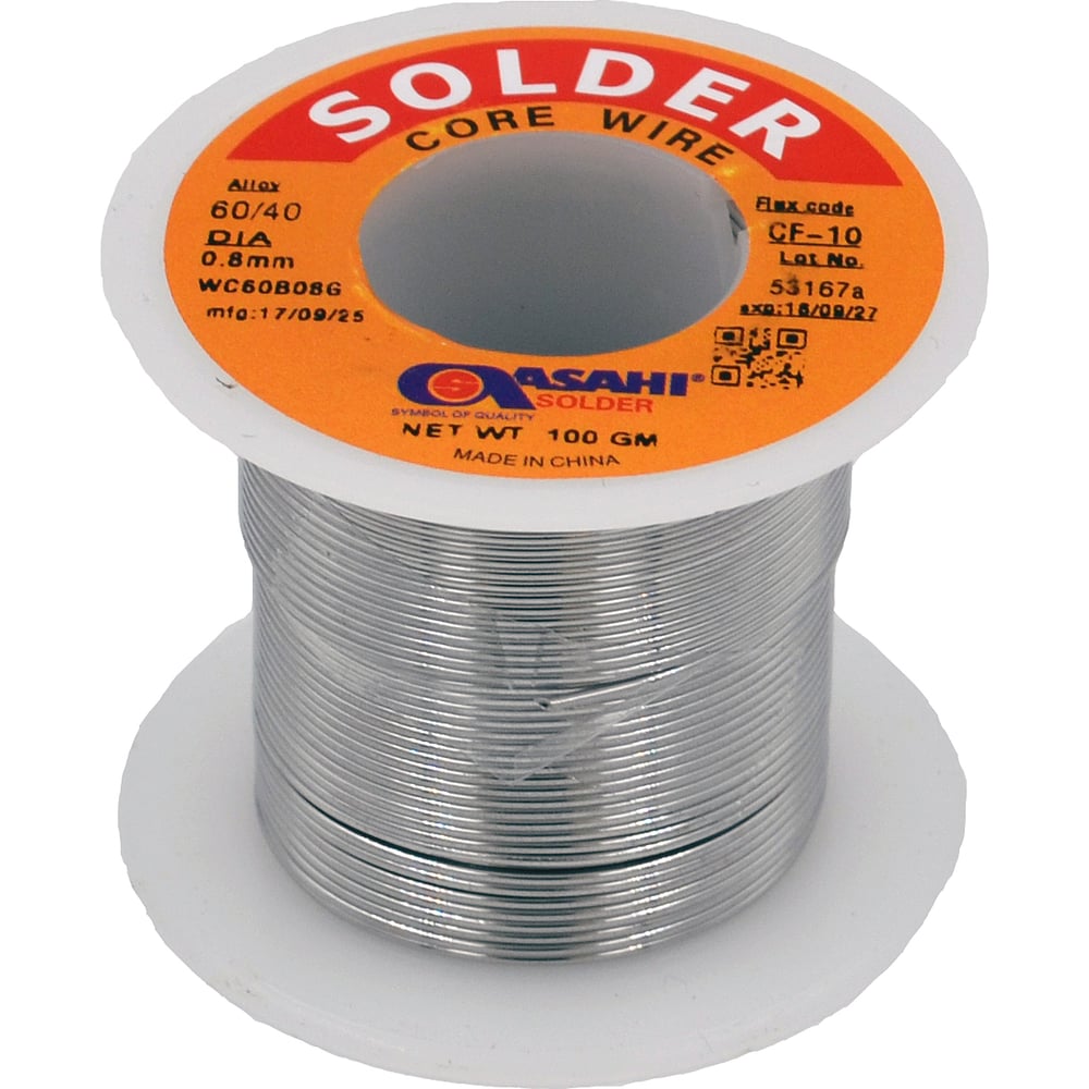 Изображение товара Припой ASAHI 0.8мм Sn60/Pb40 с флюсом RA 0.1кг