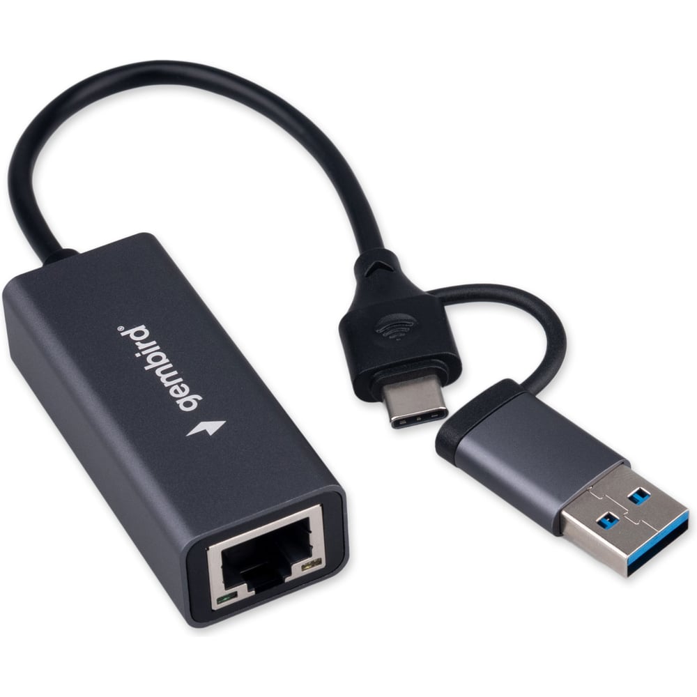 Изображение товара Сетевой адаптер Gembird USB 3.0 + Type-C NIC-U7 для Gigabit Ethernet