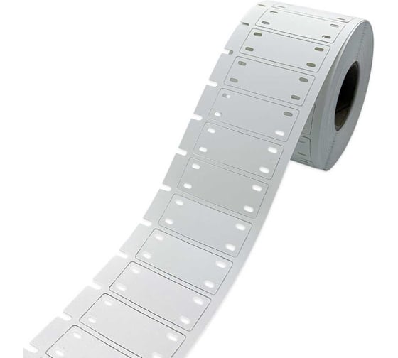 Изображение товара Бирка маркировочная МАРКЕРПРОМ TAG-T2H-50x20-102C-1-1(40) под 2 хомута 50х20 мм, в рулоне 1000 шт., втулка 40 мм mpr01029