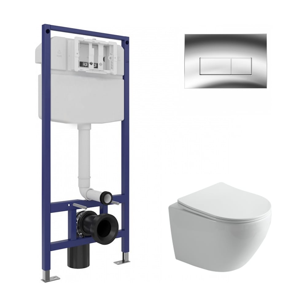 Изображение товара Комплект инсталляции Wesnaart EKO с унитазом и сиденьем 355x490 мм современный дизайн