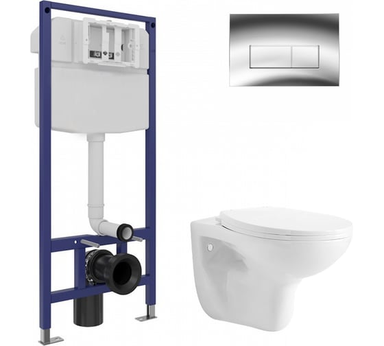Изображение товара Комплект инсталляция Wesnaart EKO (унитаз, инсталляция, кнопка, сидушка) EKO-047202-OCE12